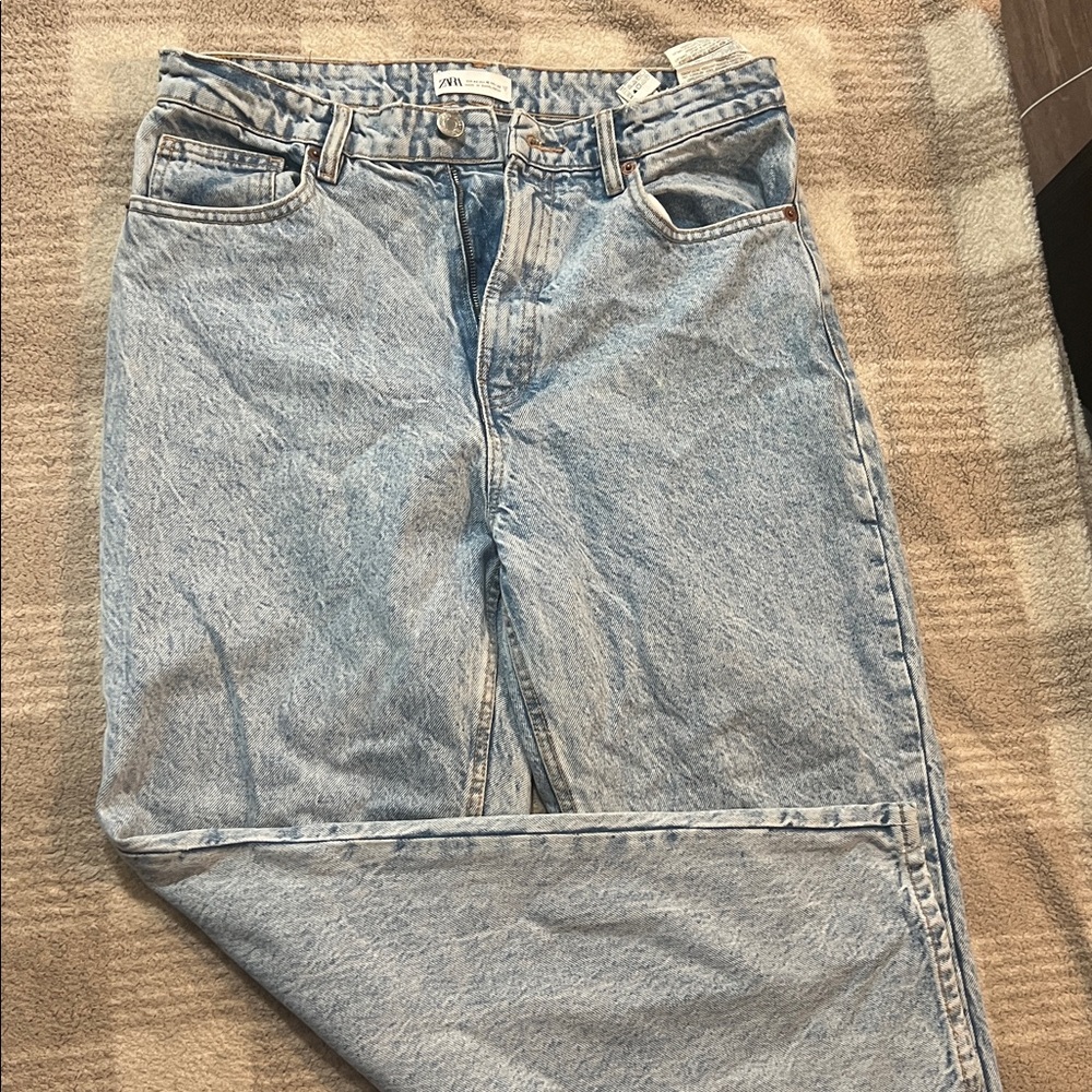 Zara Washed Blue Denim Jeans